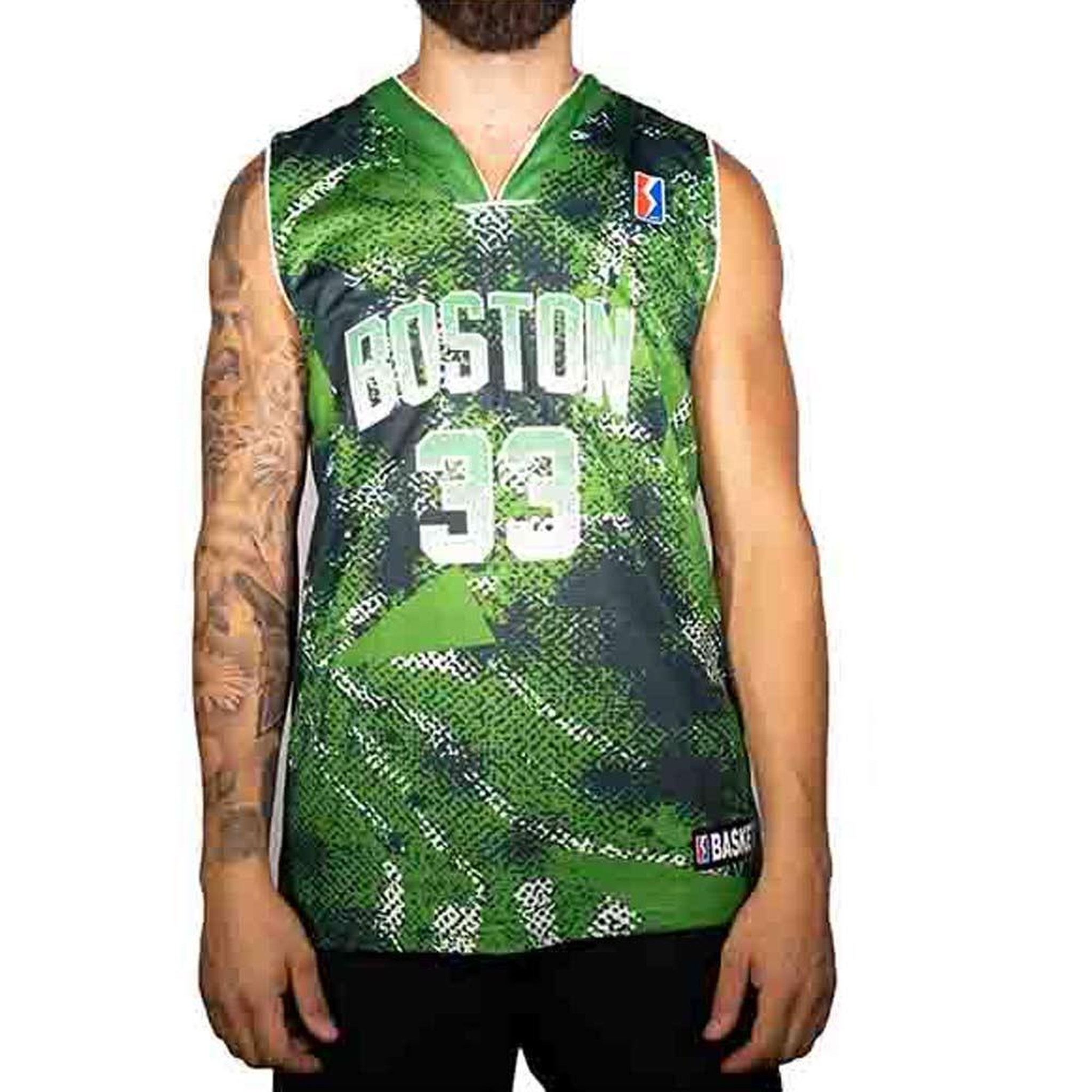 SPORTZONE Boston Maillot de basket Vert/Noir/Blanc Homme Sport Zone. Coloris disponibles : Vert