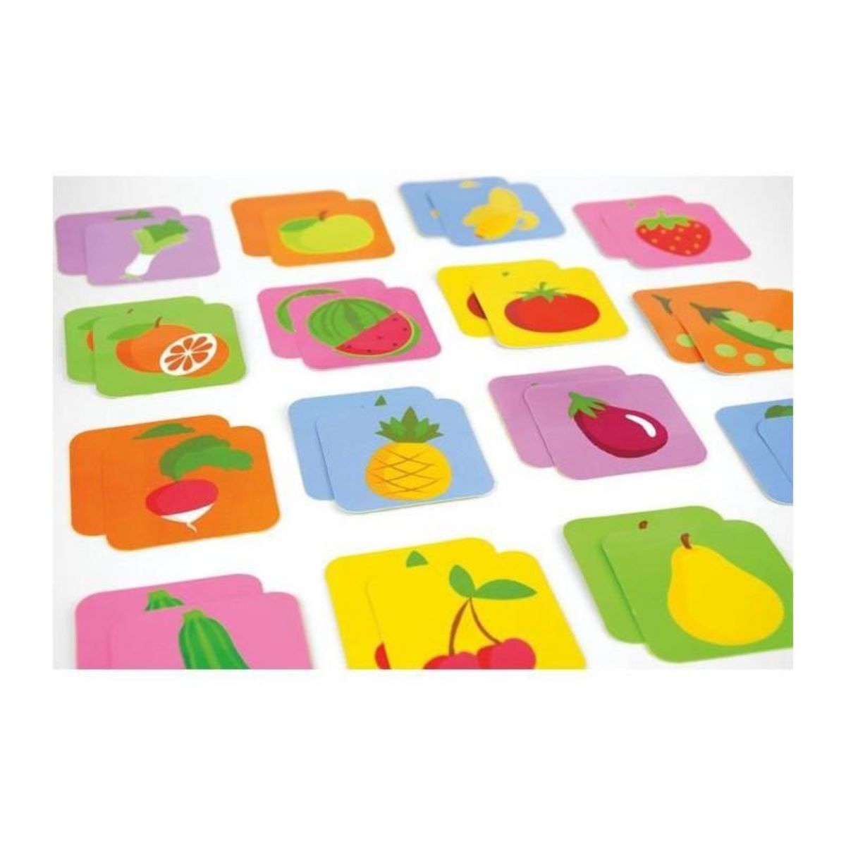 JEMINI Lot de 18 pochettes surprises - JEMINI - Surprise Market - Peluche fruits ou légumes +/- 10 cm, stickers et cartes mémo