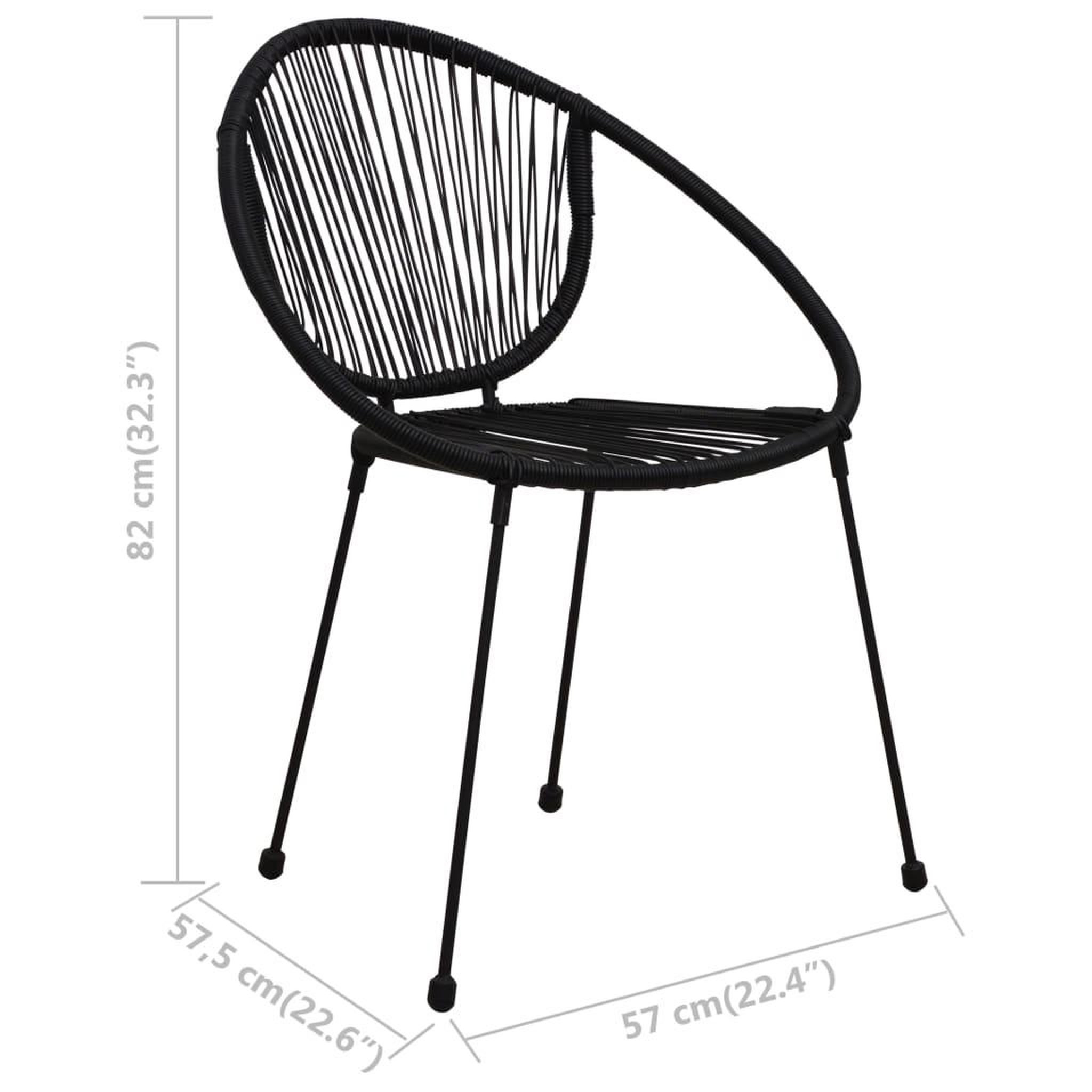 Voir la diapositive 6 : VIDAXL Chaises de jardin lot de 2 PVC Rotin Noir