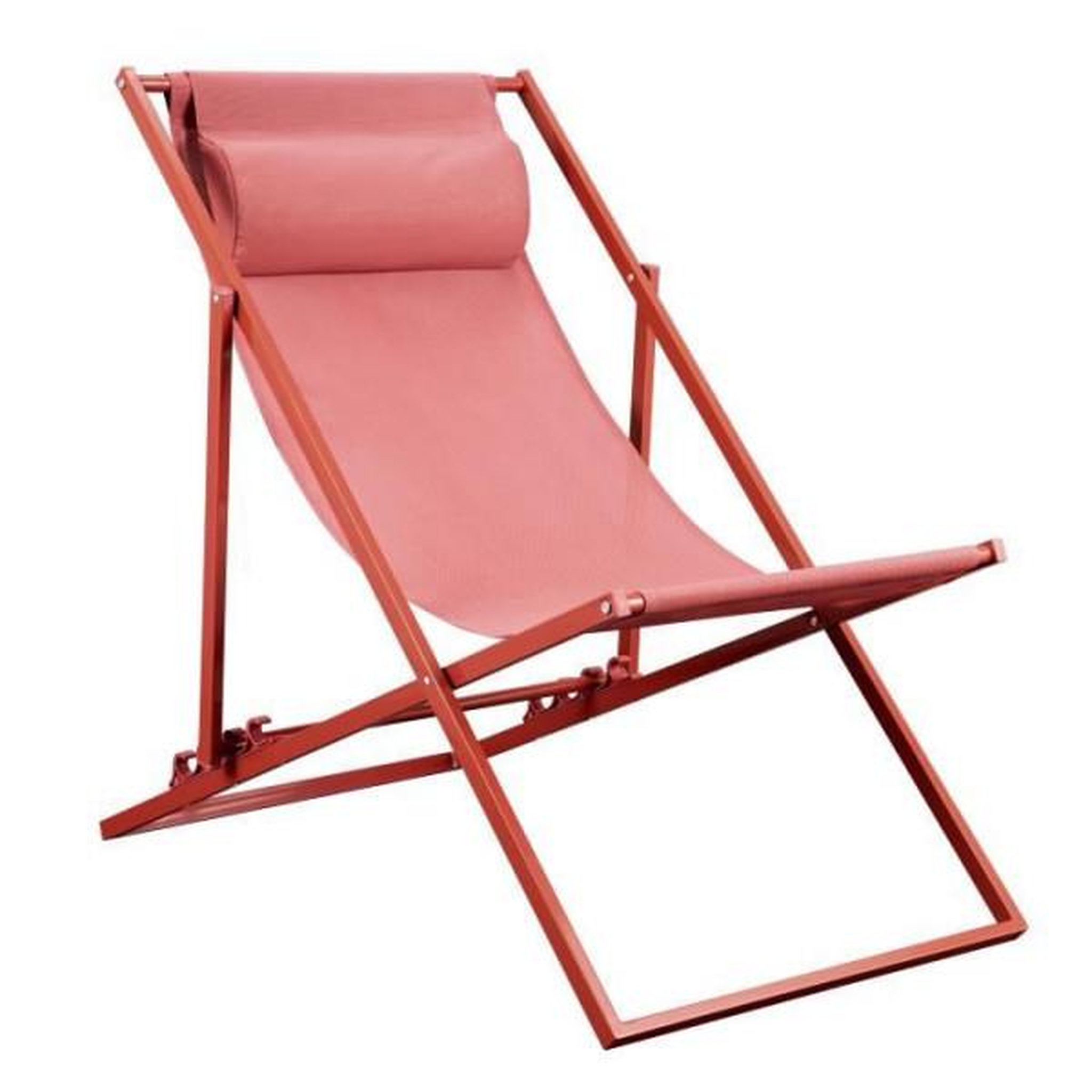 MARKET24 Transat Chilienne PAROS - Structure en acier - L 63 x P 104 x H 85 cm - Terracotta