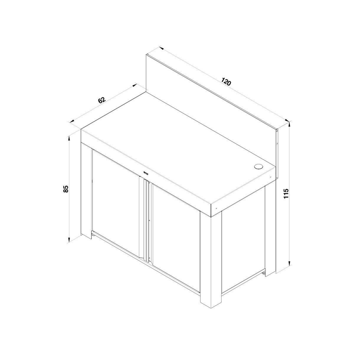 Eno Meuble de cuisine extérieure Meuble Felix Gris