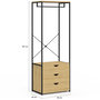Voir la diapositive 4 : ID MARKET Dressing penderie 3 tiroirs L.60 cm DETROIT design industriel