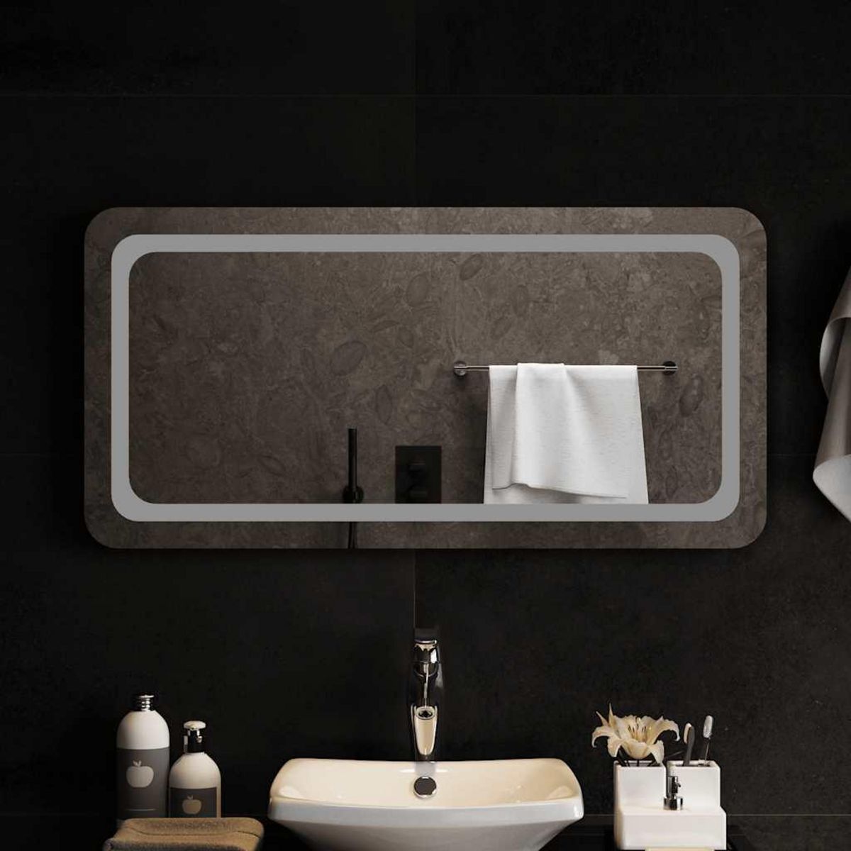 VIDAXL Miroir de salle de bain a LED 100x50 cm