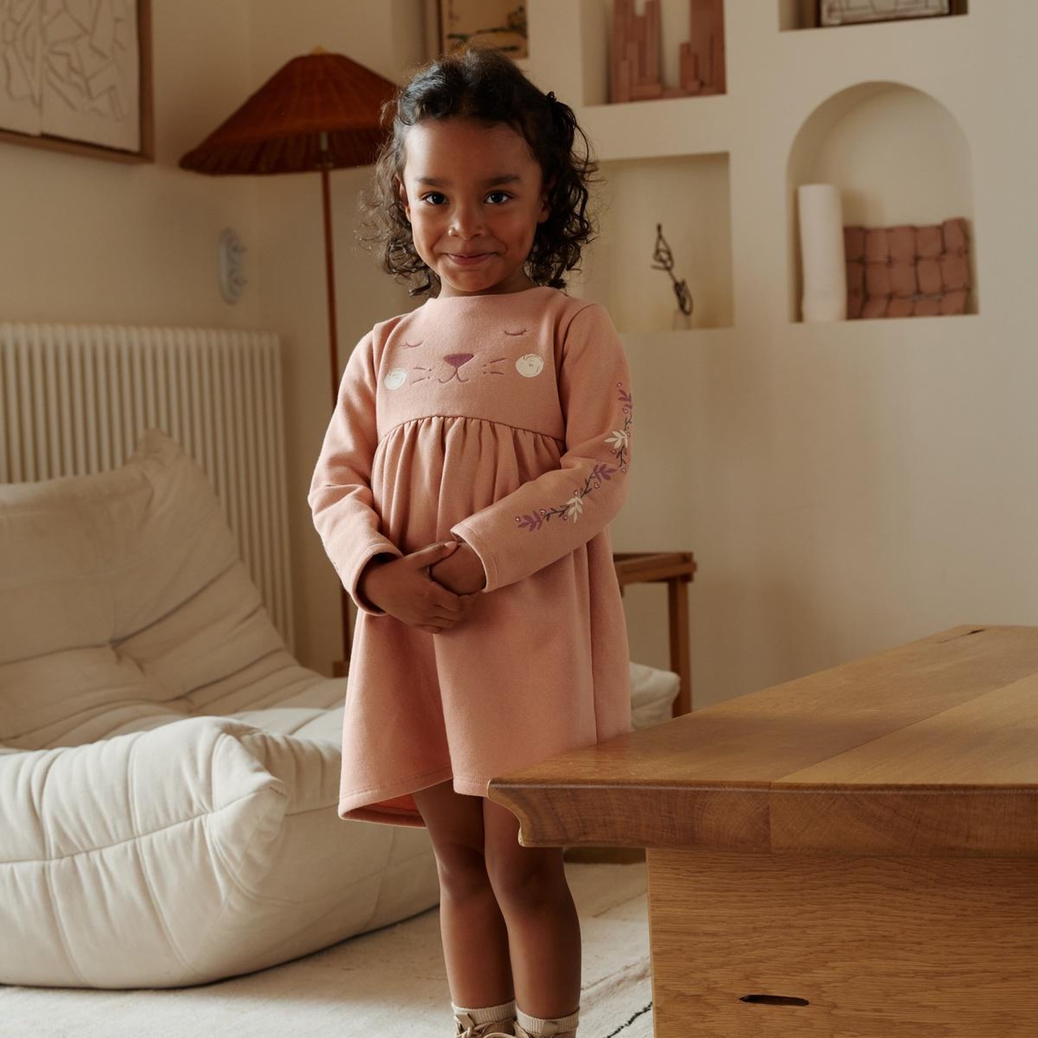 Voir la diapositive 4 : Petit Béguin Robe enfant en molleton Matcha