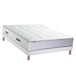 IDLITERIE Ensemble matelas Ressorts 7 zones H28cm + sommier PALACIO 2 FABRICATION FRANCAISE. Coloris disponibles : Vert, Blanc, Bleu, Gris