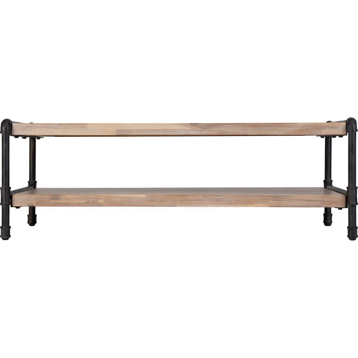 ATMOSPHERA Table basse design bois et métal industriel Siam - L. 120 x H. 40 cm - Noir