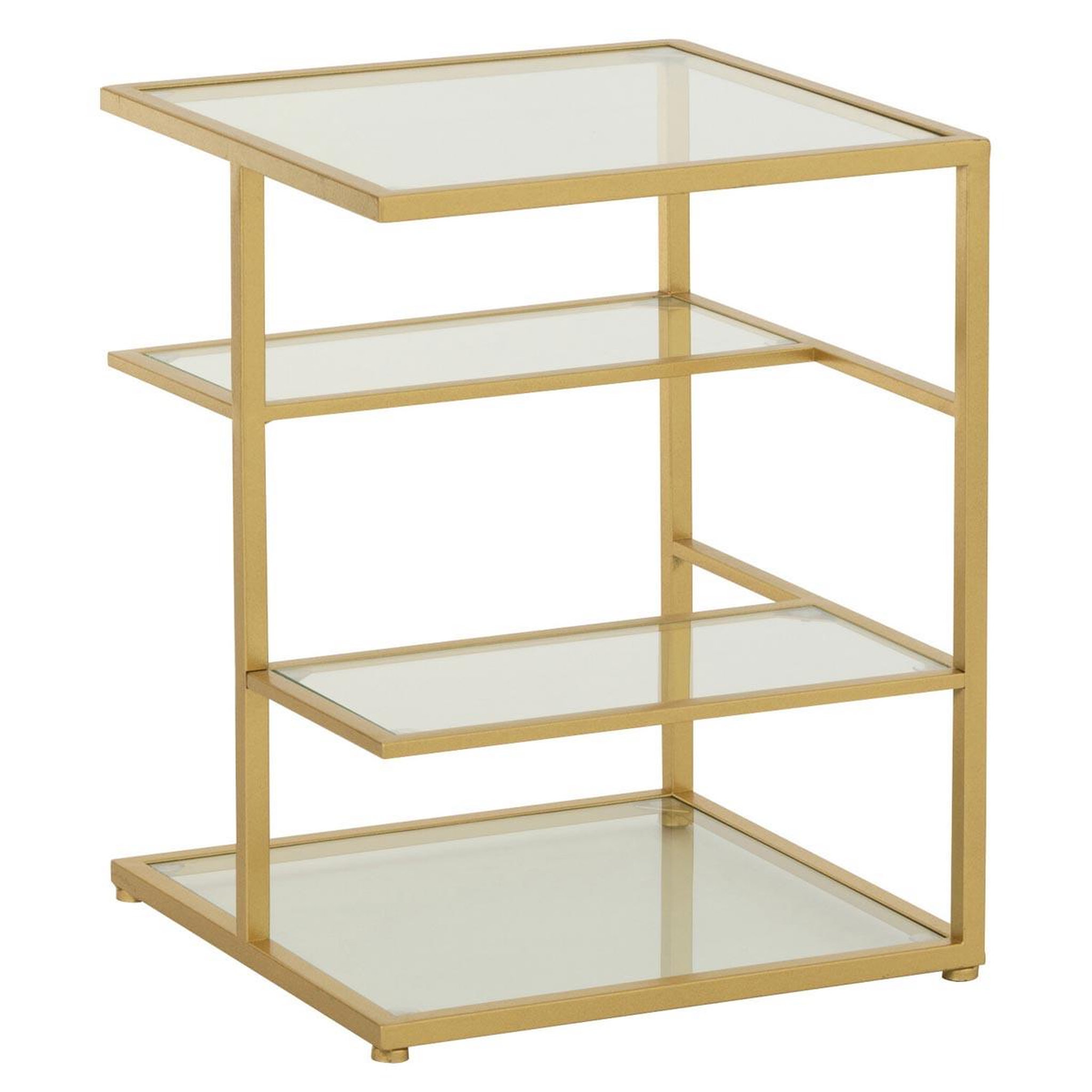 J-LINE Table d'appoint en verre  thaddeus  51cm doré