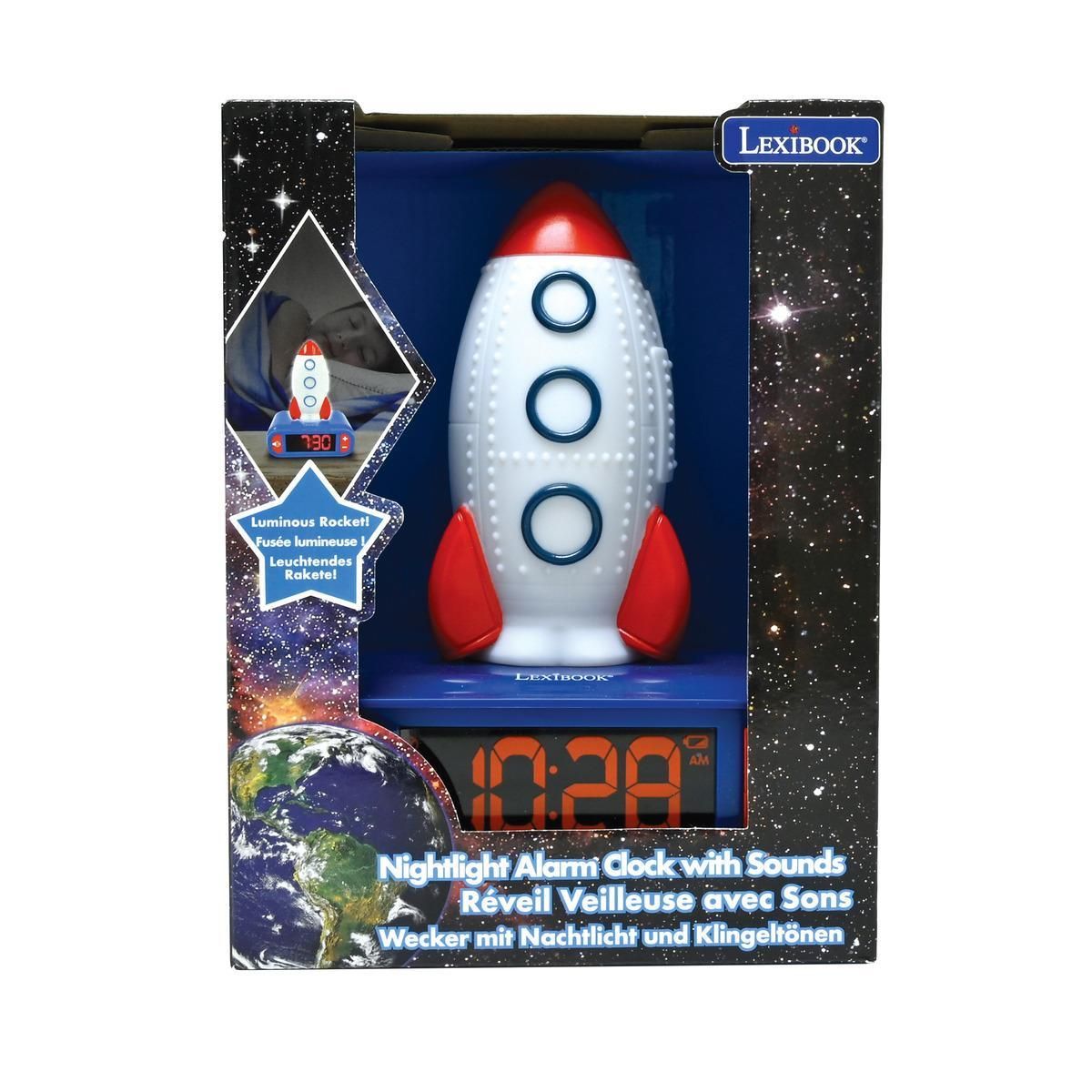 Lexibook Réveil avec Veilleuse Fusée en 3D