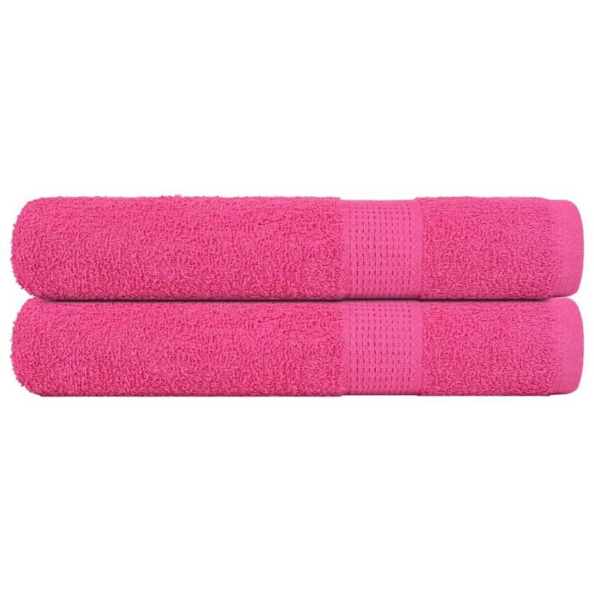 VIDAXL Serviettes de sauna 2 pcs rose 80x200 cm 360 g m² 100% coton