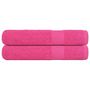 Voir la diapositive 1 : VIDAXL Serviettes de sauna 2 pcs rose 80x200 cm 360 g m² 100% coton