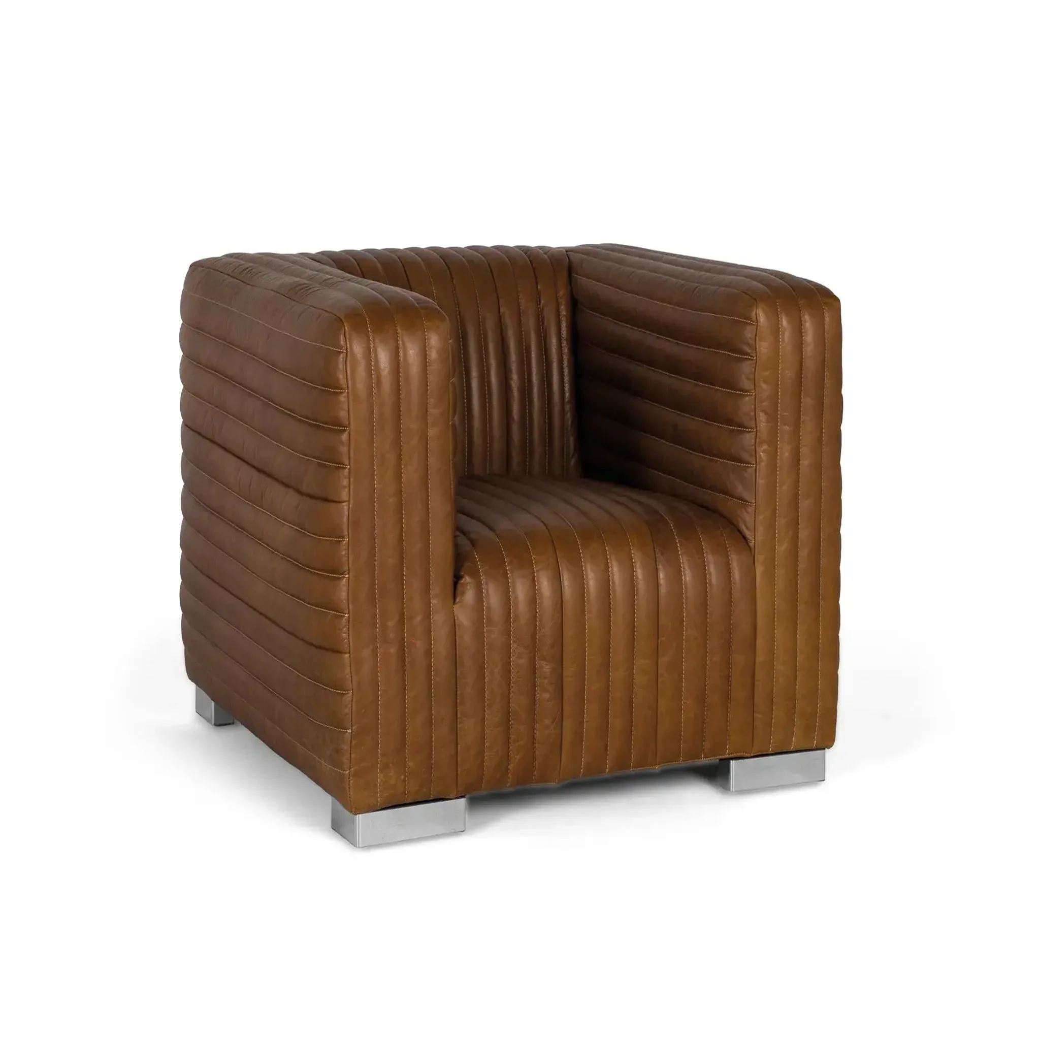 Voir la diapositive 2 : GINER Y COLOMER SL Fauteuil en cuir 103 cm style contemporain moderne