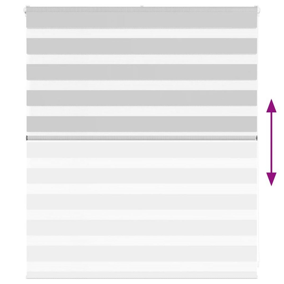 VIDAXL Store zebre gris clair largeur du tissu 120,9 cm polyester