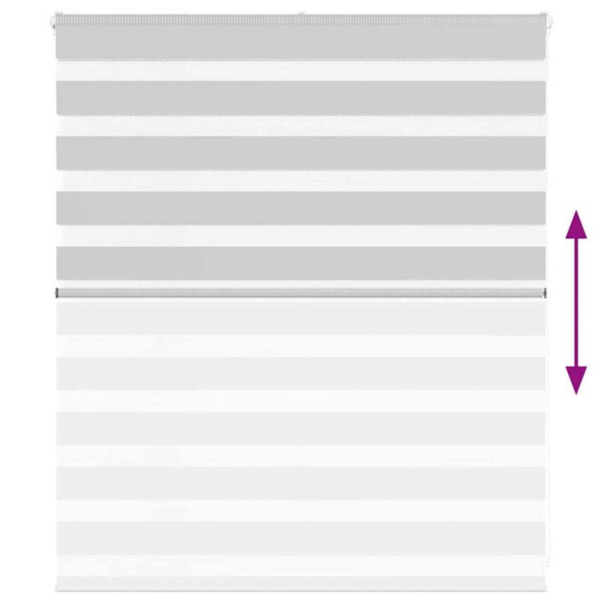 VIDAXL Store zebre gris clair largeur du tissu 120,9 cm polyester