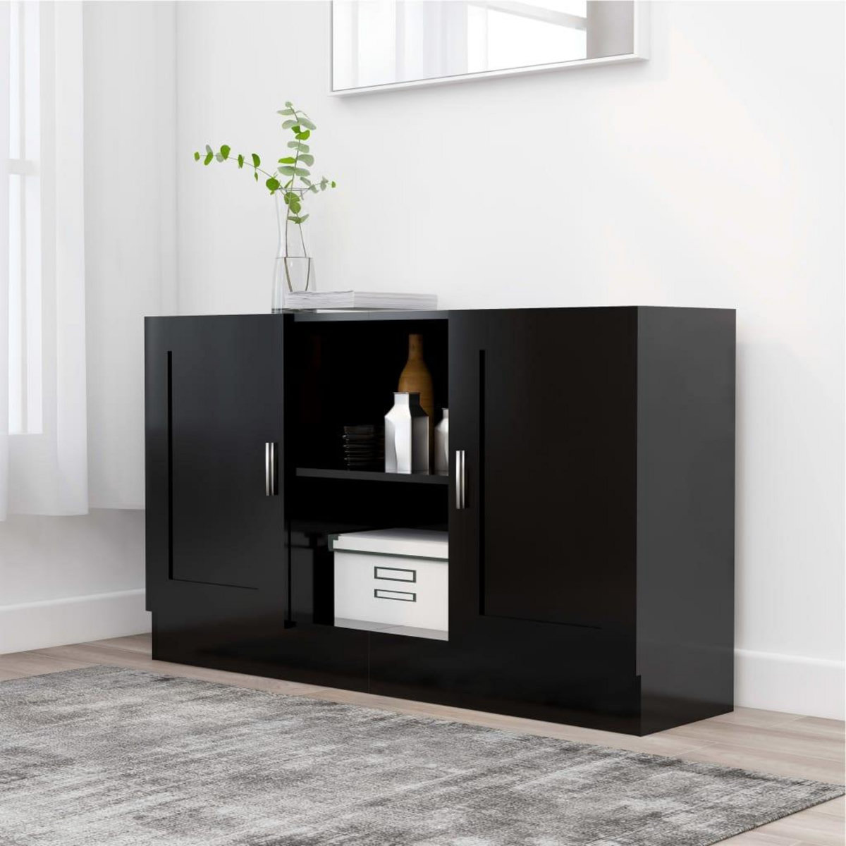 VIDAXL Buffet Noir 120x30,5x70 cm Bois d'ingenierie