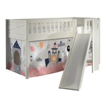 Paris Prix Lit Enfant Toboggan & Tente  Scott Princesse Sophie  90x200cm Blanc
