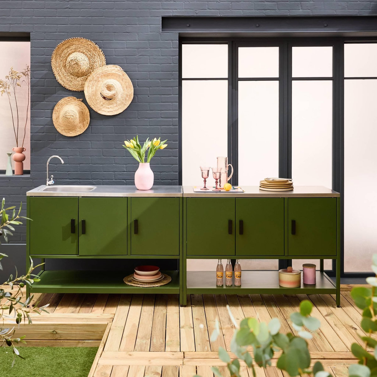 SWEEEK Cuisine extérieure 2 modules en acier inoxydable