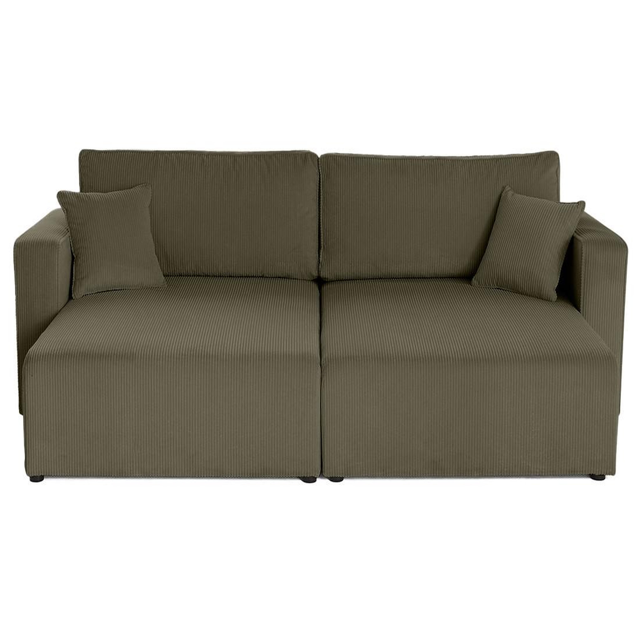 Voir la diapositive 1 : BEST MOBILIER Topaze - canapé droit 4 places avec double méridienne - assise profonde - en velours côtelé
