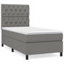 Voir la diapositive 2 : VIDAXL Sommier a lattes de lit avec matelas Gris fonce 80x200 cm Tissu