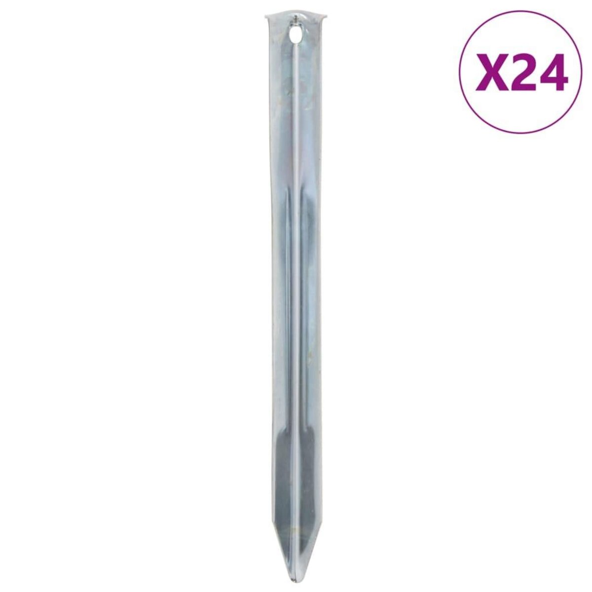 VIDAXL Piquets de tente 24 pcs 22 cm Ø20 mm acier galvanise