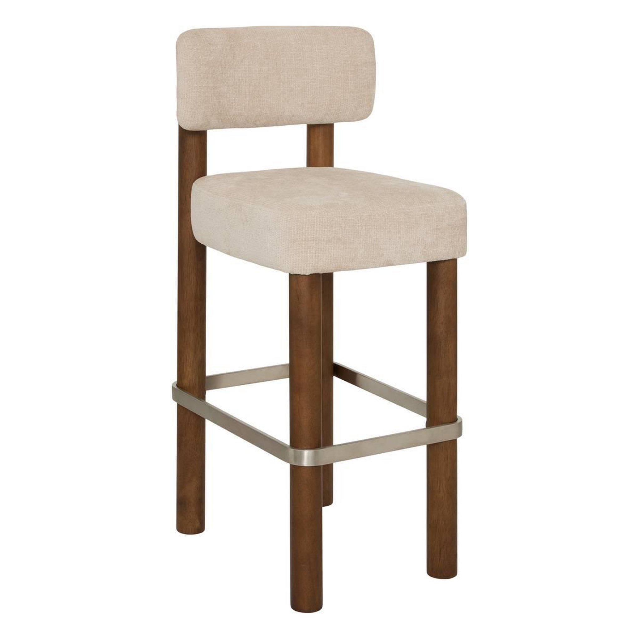 ATMOSPHERA Tabouret de bar design  noali  104cm ivoire & noyer