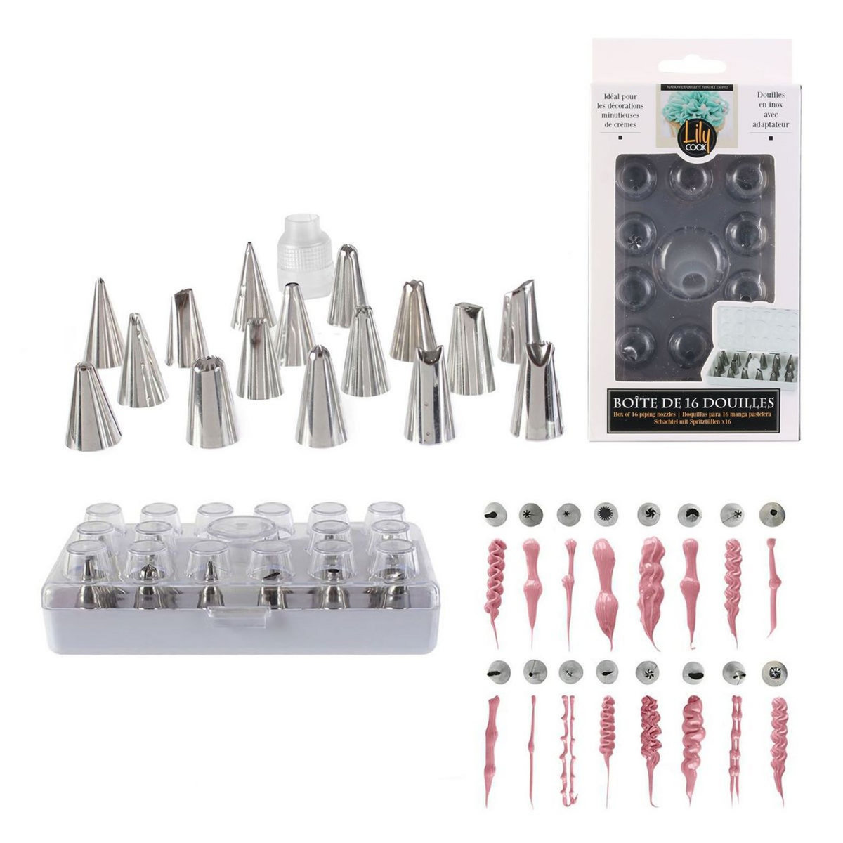 Boite à douilles 16 pièces  acier inoxydable