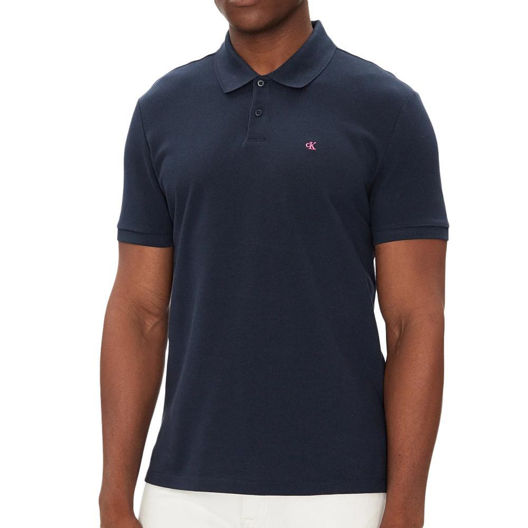 CALVIN KLEIN JEANS Polo Marine Homme Calvin Klein Jeans Ss Monogram Pique. Coloris disponibles : Bleu