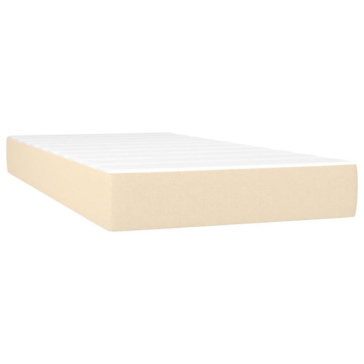 VIDAXL Sommier a lattes de lit avec matelas Creme 200x200 cm Tissu