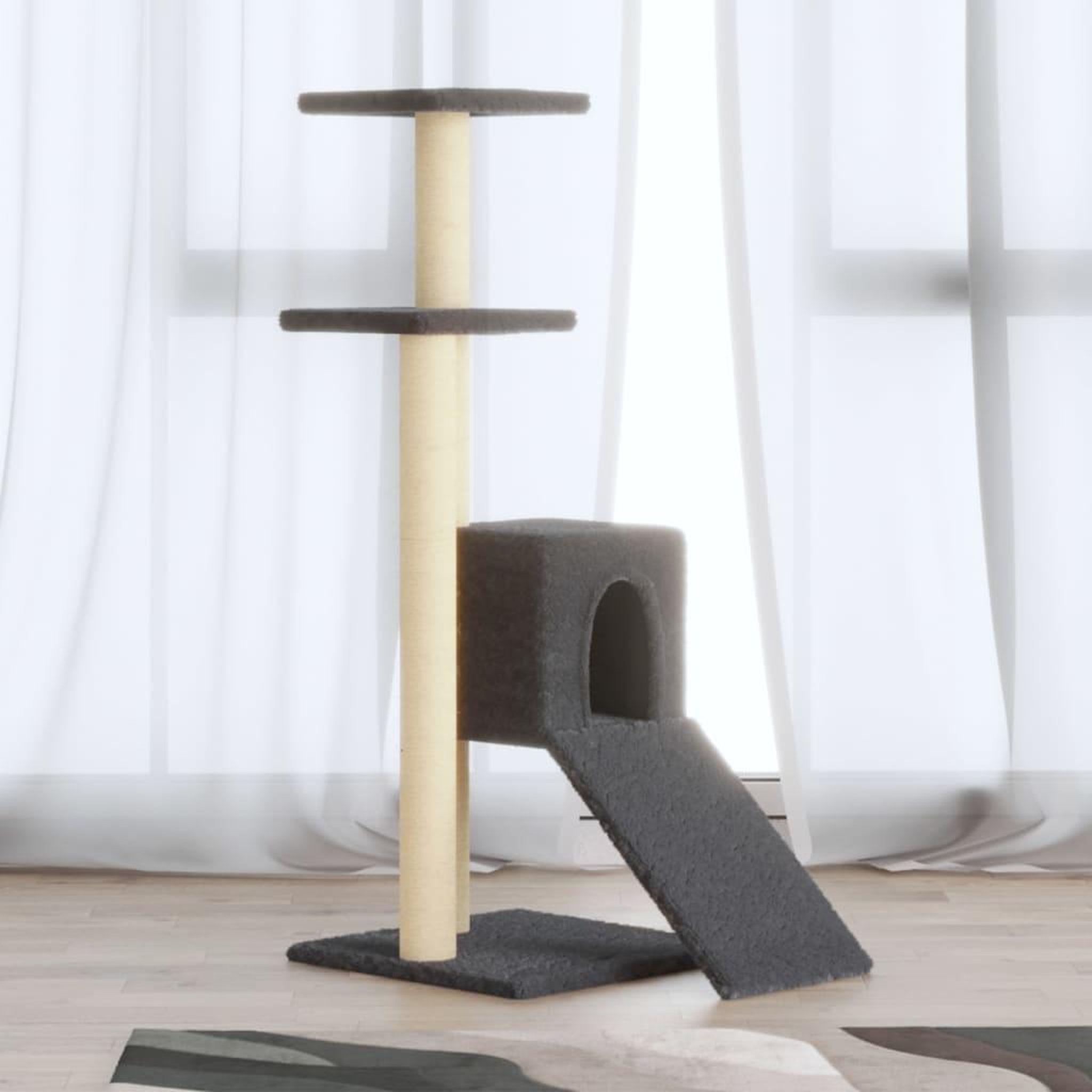 VIDAXL Arbre a chat avec griffoirs en sisal Gris fonce 92 cm