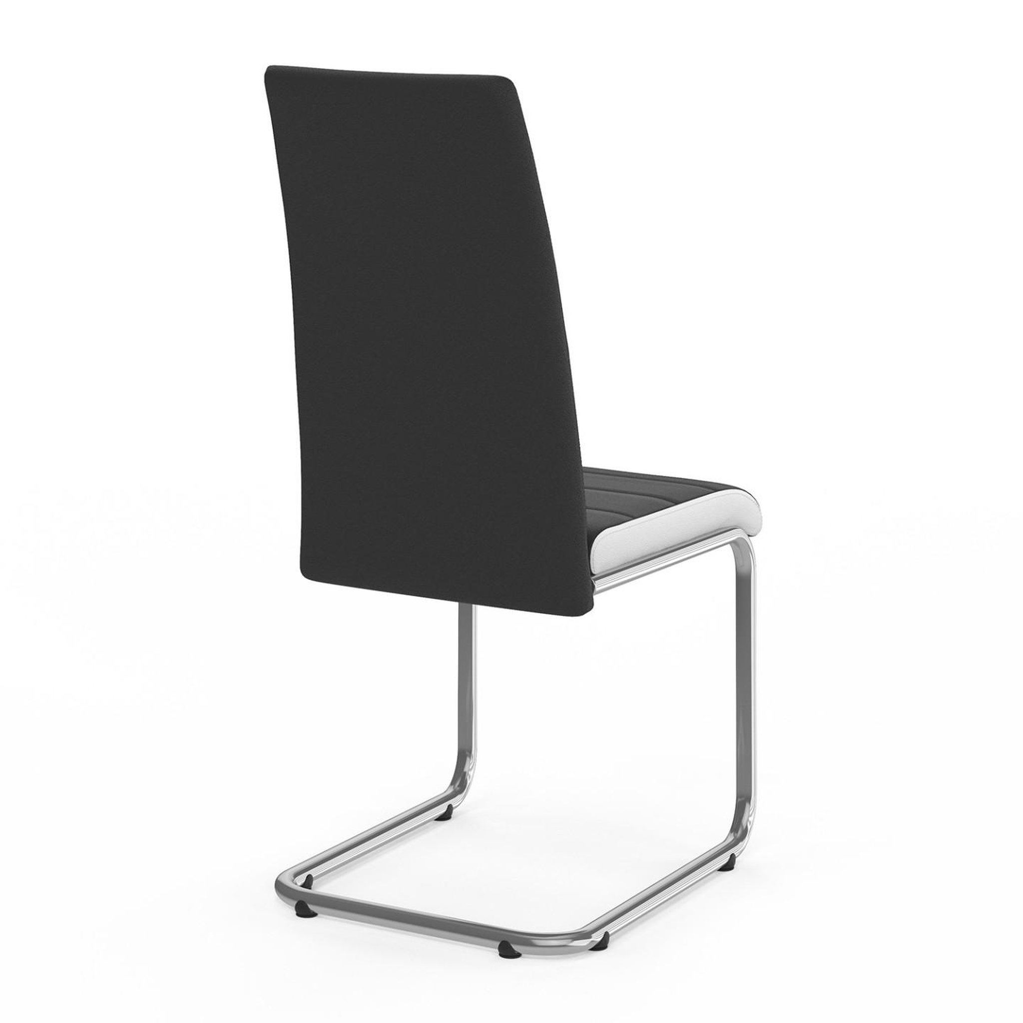 Voir la diapositive 5 : ID MARKET Lot de 4 chaises mia noires liseré blanc pour salle à manger