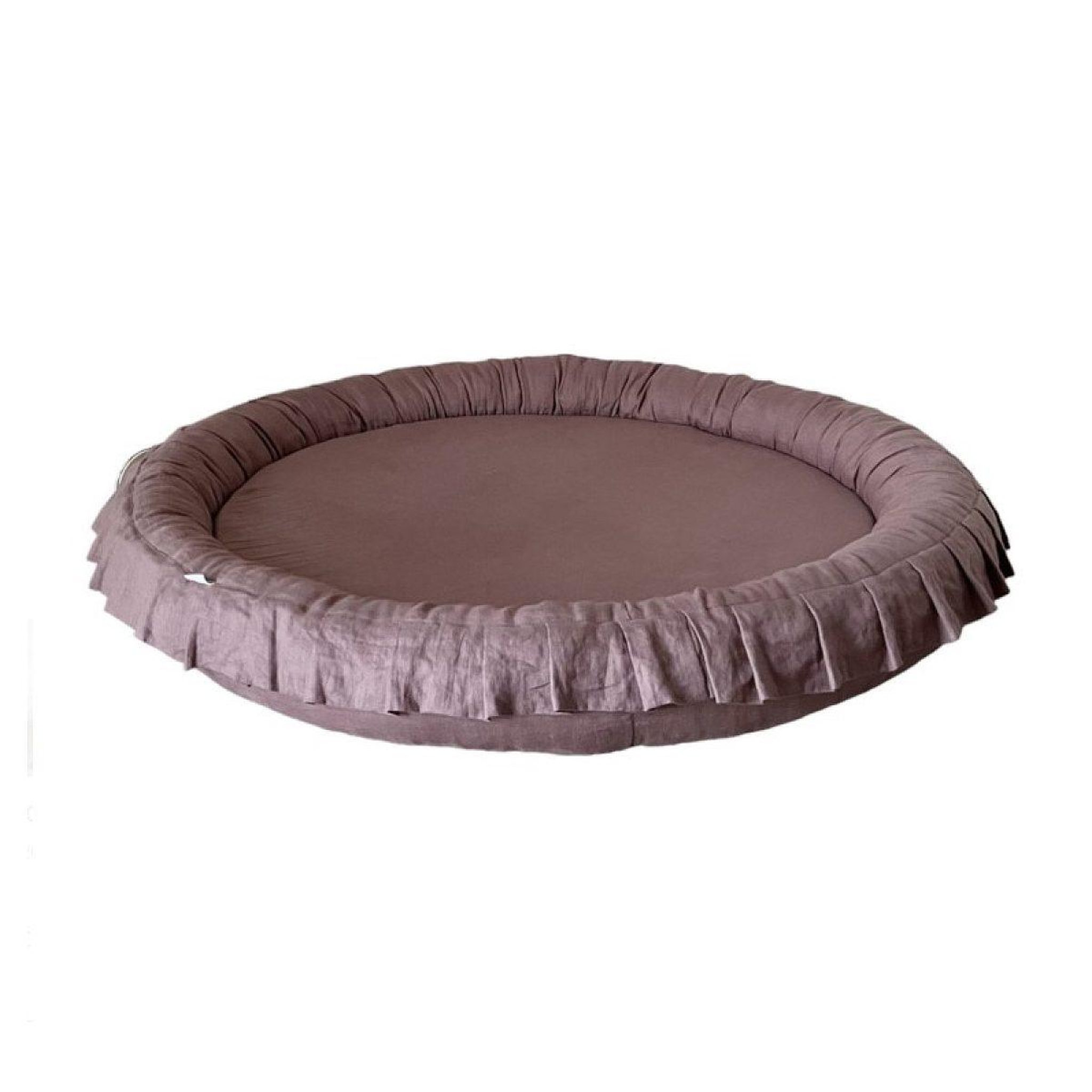 MONIO FOR KIDS Tapis nid en lin rose poudré