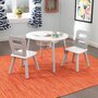 KidKraft Table Enfant ronde avec 2 chaises Blanc et Gris