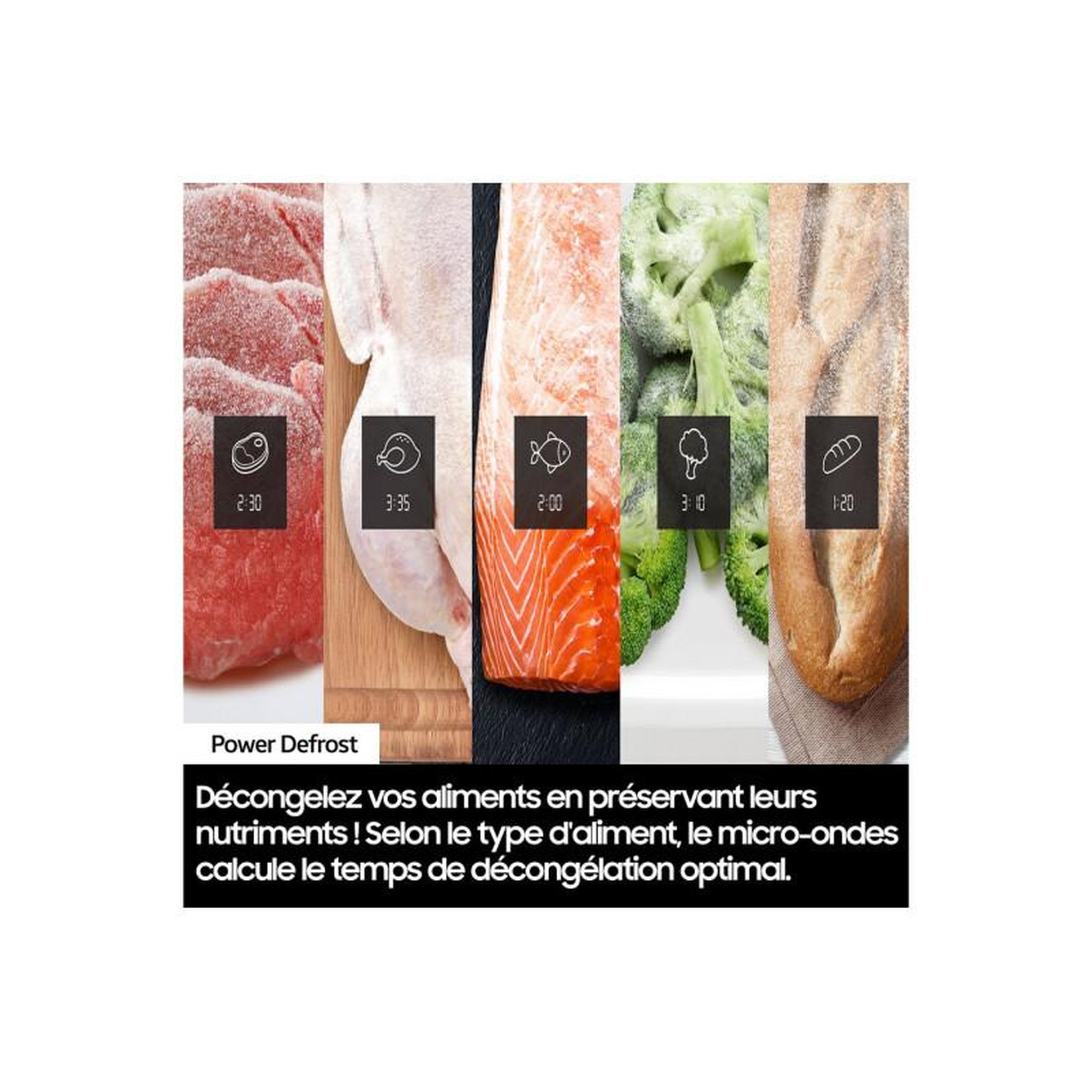 Voir la diapositive 6 : Samsung Micro-ondes gril 32l 1400w inox noir - mg32dg4524cge