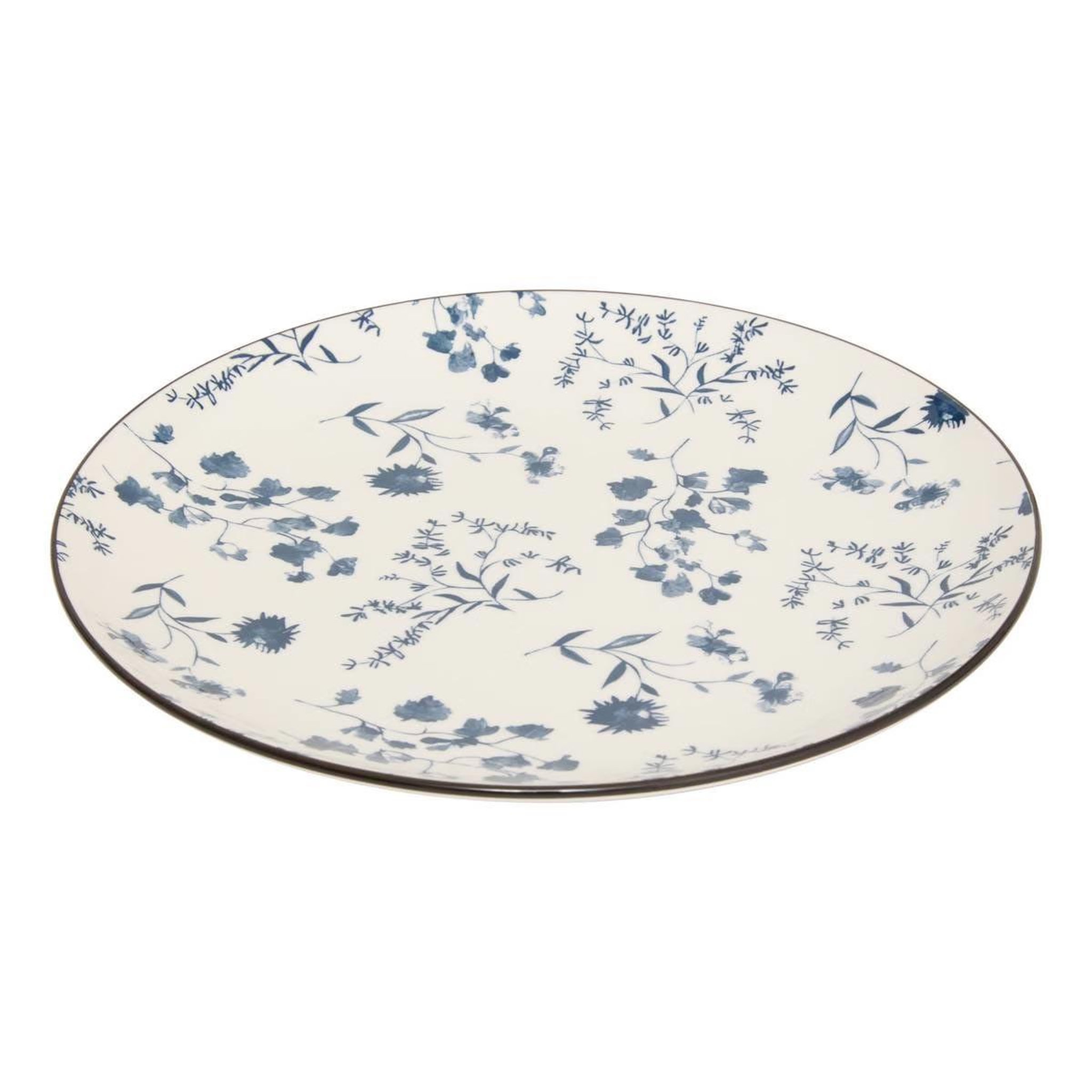 Voir la diapositive 2 : SECRET DE GOURMET Lot de 6 assiettes plates  umami fleur  26cm bleu