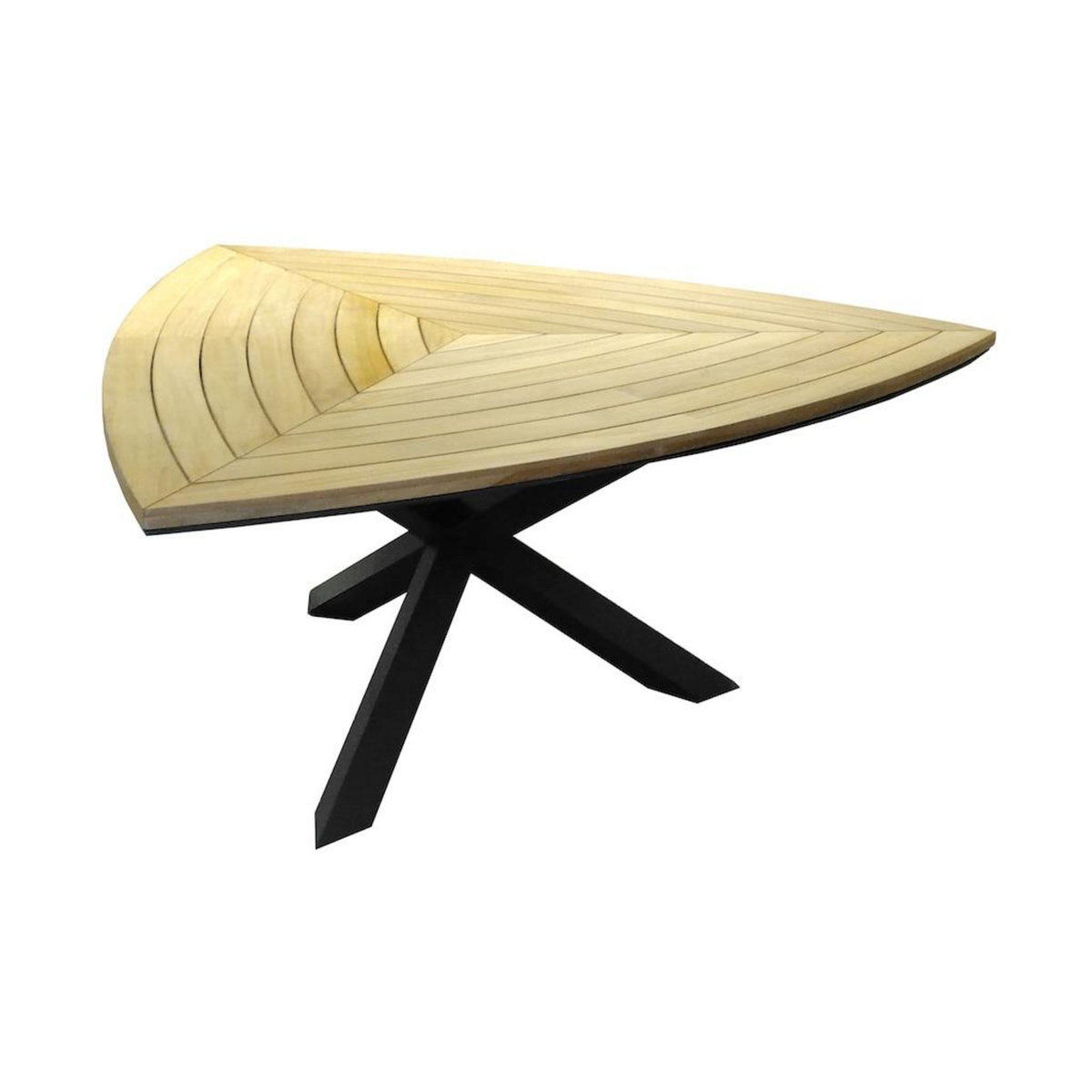 Proloisirs Table fixe - FERRONE - Aluminium graphite - Teck FSC 100% - 170 cm