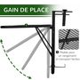Voir la diapositive 5 : OUTSUNNY Table suspendue pour balcon dim. 60L x 56,5l cm hauteur réglable 3 niveaux métal époxy noir