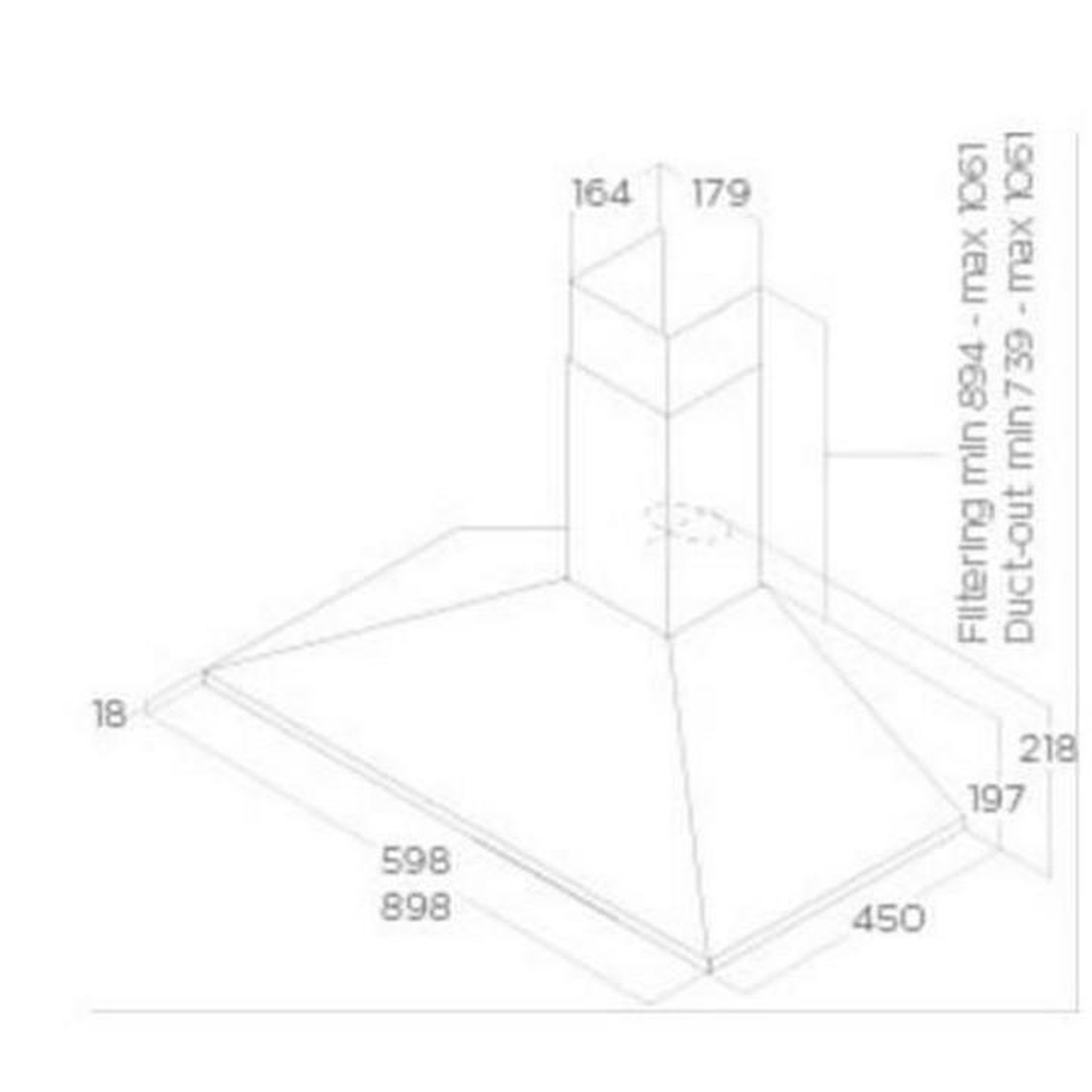 Voir la diapositive 3 : ELICA Hotte décorative murale 90cm 68db 395m3/h inox - prf0091763b