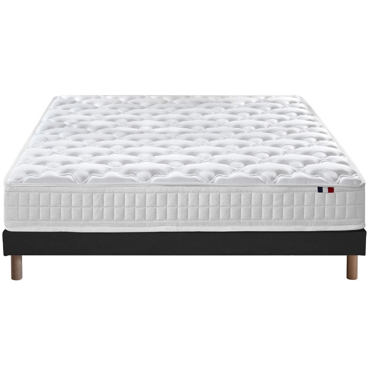 IDLITERIE Ensemble matelas à ressorts 5 zones ÉTOILE avec sommier - confort français