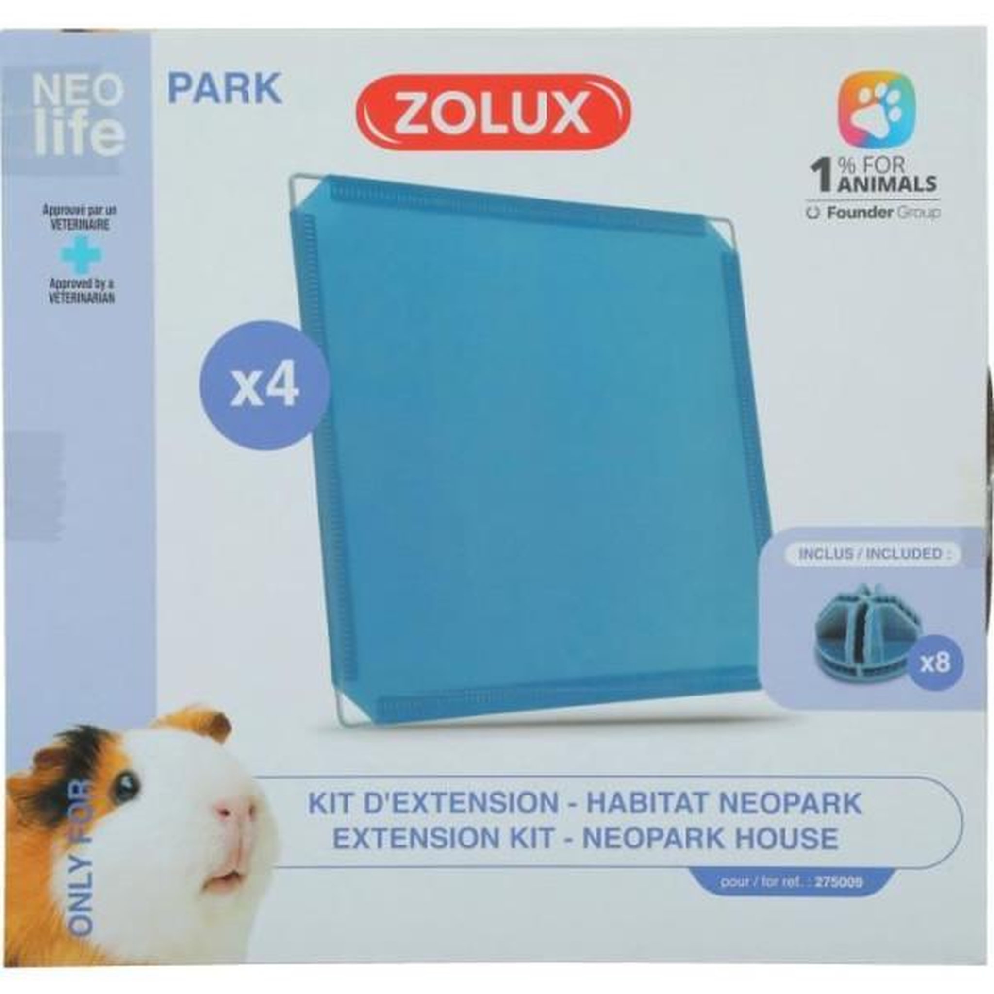 Voir la diapositive 4 : Zolux Kit extension pour enclos modulable - zolux - neo park - cochon d'inde - 4 panneaux pleins