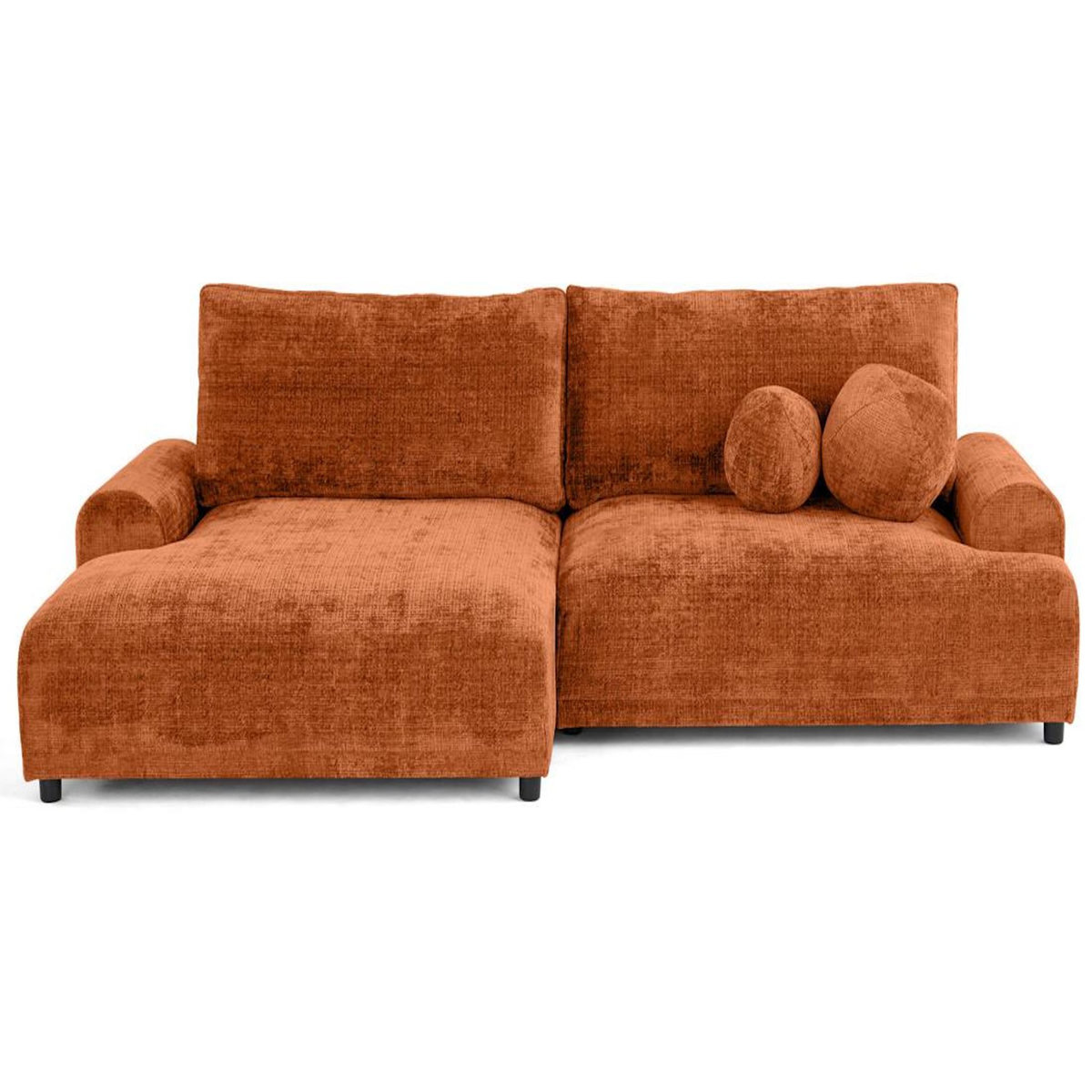 LISA DESIGN Nelly - canapé d'angle gauche 4 places convertible avec coffre en velours texturé
