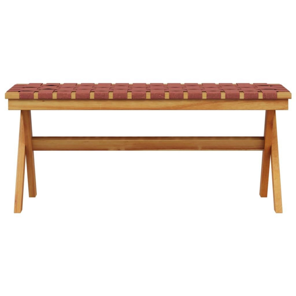 VIDAXL Banc de jardin rouge bois massif d'acacia et tissu