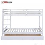 HomeStyle4U Lits superposés simple blancs 90x200cm avec tiroir de rangement