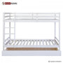 Voir la diapositive 1 : HomeStyle4U Lits superposés simple blancs 90x200cm avec tiroir de rangement