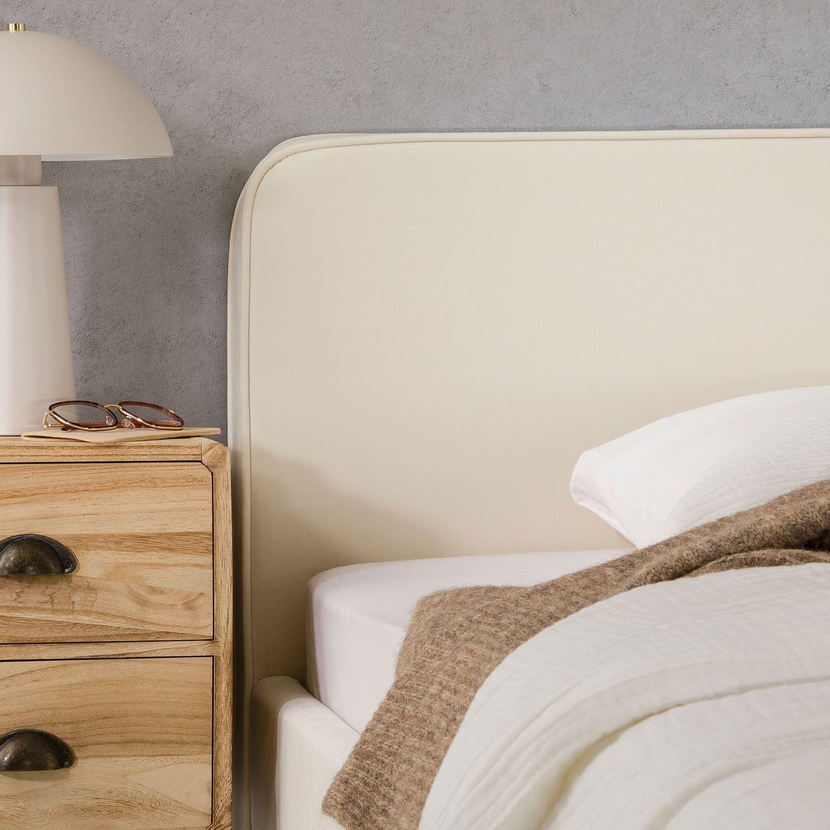 IDIMEX Lit simple RAVELLO 90 x 190 cm, revêtement en tissu