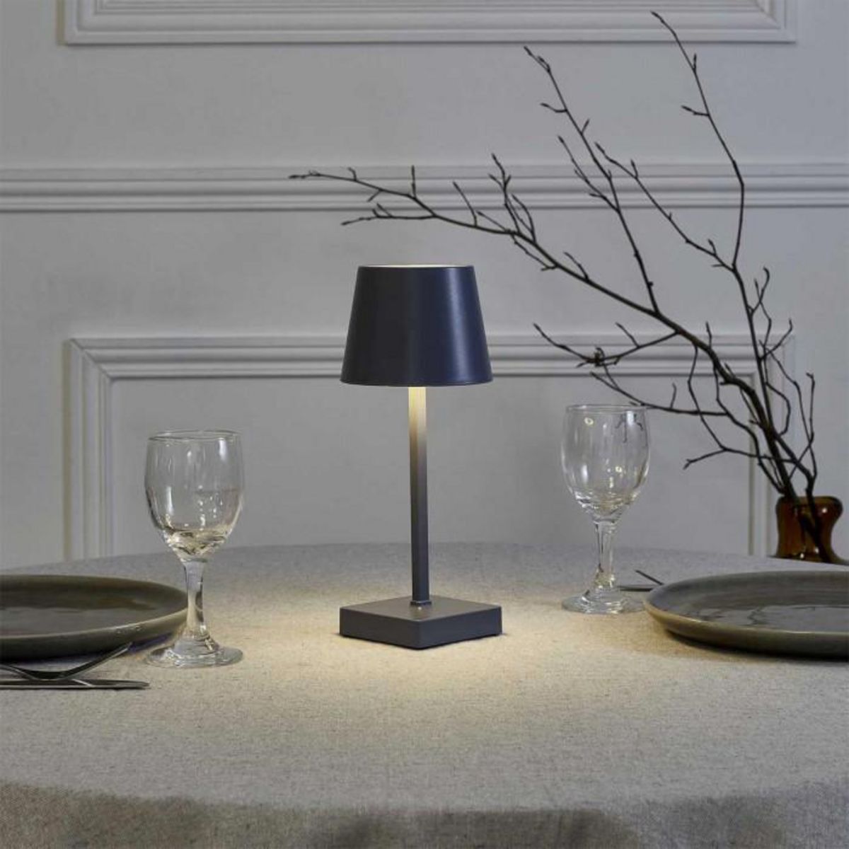 Paris Prix Lampe à Poser Tactile  LED  26cm Gris
