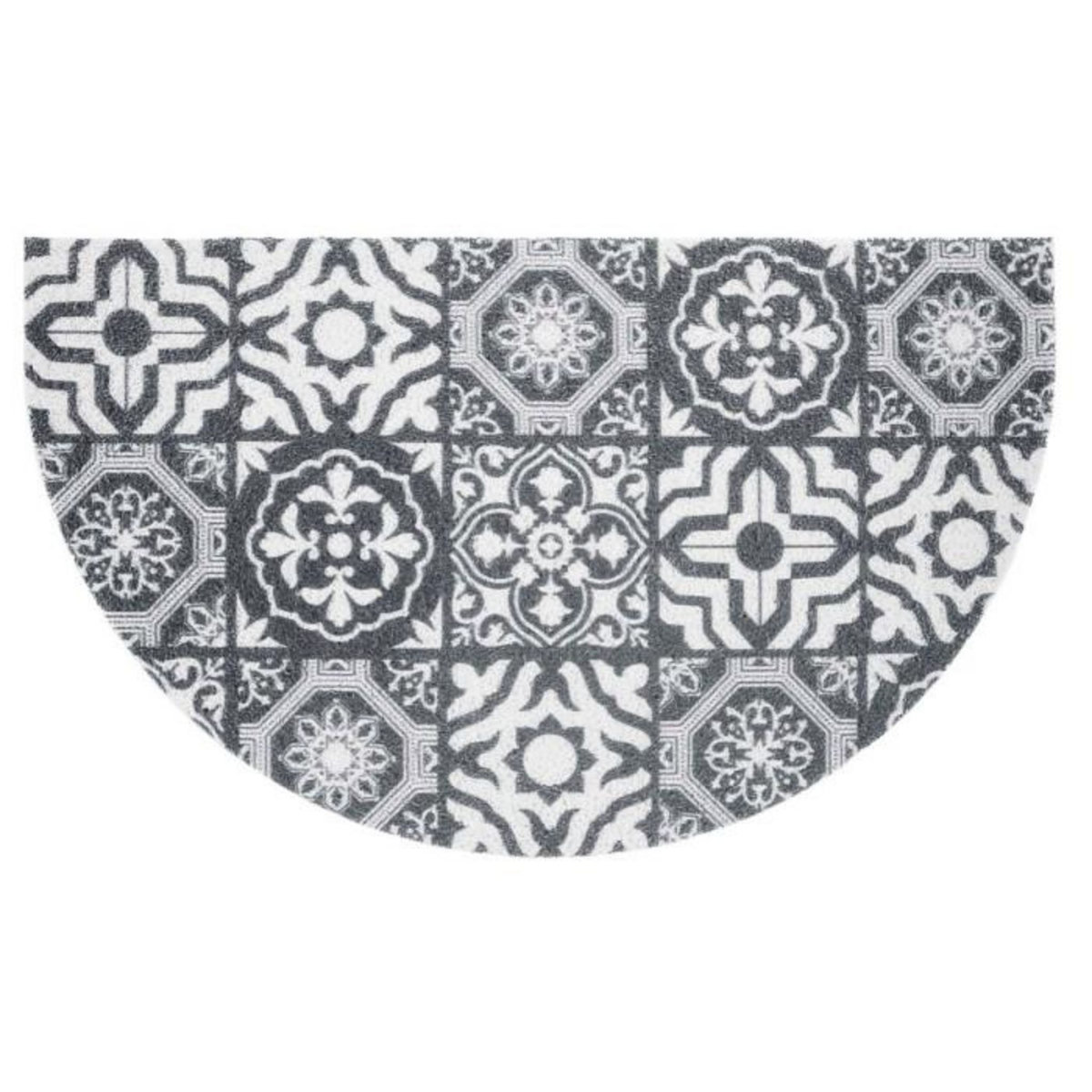 Paris Prix Tapis d'Entrée Demi-Lune  Lisbonne  45x75cm Gris