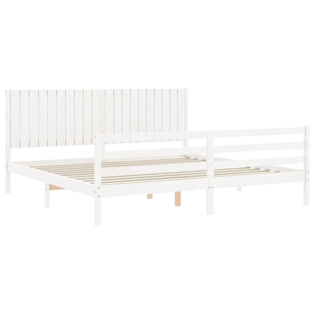 VIDAXL Cadre de lit sans matelas blanc 200x200 cm bois massif