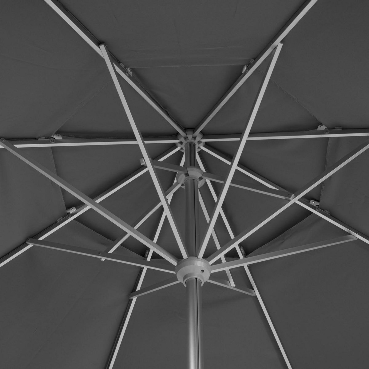 HESPERIDE Parasol droit Rond télescopique Easyo - Diam. 330 cm - Ardoise
