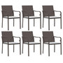 Voir la diapositive 2 : VIDAXL Chaises de jardin et coussins lot de 6 marron 56x59x84 cm rotin