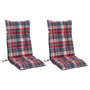 Voir la diapositive 3 : VIDAXL Coussins de chaise a dossier haut lot de 2 motif carreaux rouge