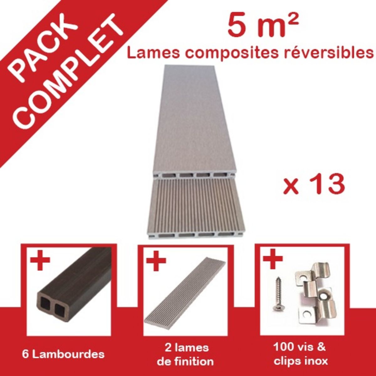 GREEN OUTSIDE Pack Lame de terrasse alvéolaire 